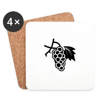 Bunch of grapes - Coasters (set of 4) - white - Front