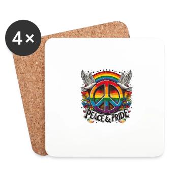 LGBT Pride Month Peace and Pride Design - Untersetzer (4er-Set) - Weiß - Vorne