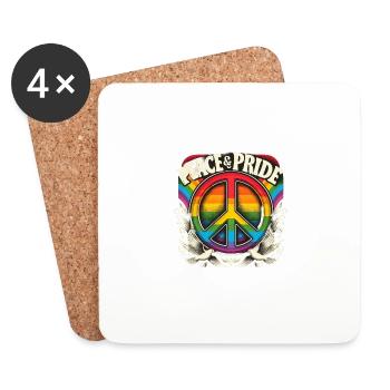 LGBT Pride Month Peace & Pride Design - Untersetzer (4er-Set) - Weiß - Vorne