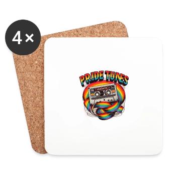Pride Tunes Retro Rainbow Cassette - Untersetzer (4er-Set) - Weiß - Vorne