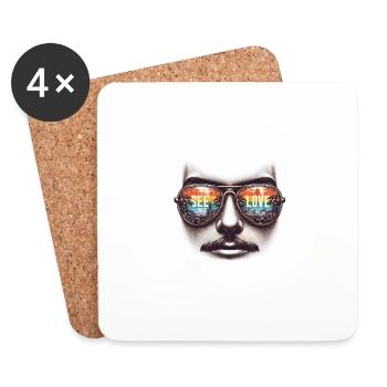 See With Love Sunglasses Design Embrace Diversity - Untersetzer (4er-Set) - Weiß - Vorne