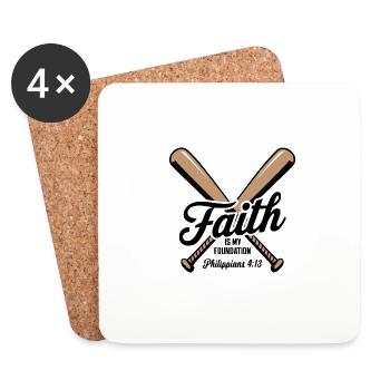 Glaube Ist Mein Fundament Philippians Baseball - Untersetzer (4er-Set) - Weiß - Vorne