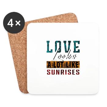 Love Looks A Lot Like Sunrises - Coasters (set of 4) - white - Front