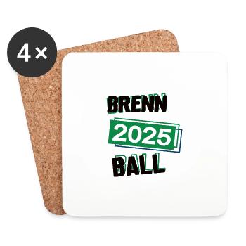 Brennball Spieler Team Turnier Mannschaft in 2025 - Untersetzer (4er-Set) - Weiß - Vorne