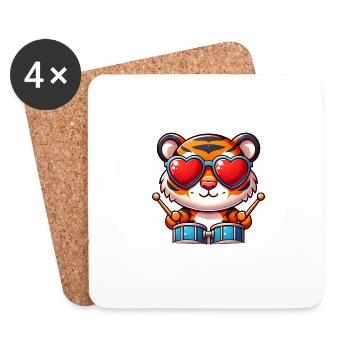 Global - Black without Japan Template - Coasters (set of 4) - white - Front