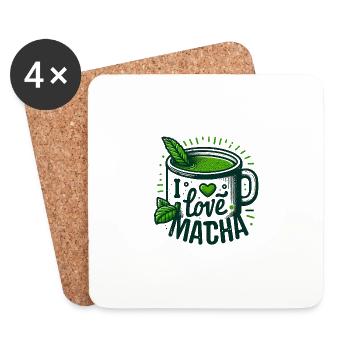 J'aime le matcha - Dessous de verre (lot de 4) - blanc - Devant