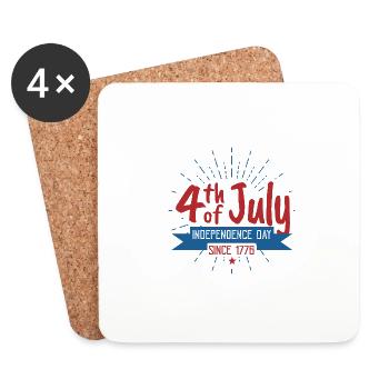 Jour de l’indépendance des États-Unis 4 juillet Depuis 1776 - Dessous de verre (lot de 4) - blanc - Devant