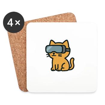 VR Chat: The Immersive Cat Adventure - Coasters (set of 4) - white - Front