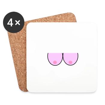 boobs - Coasters (set of 4) - white - Front