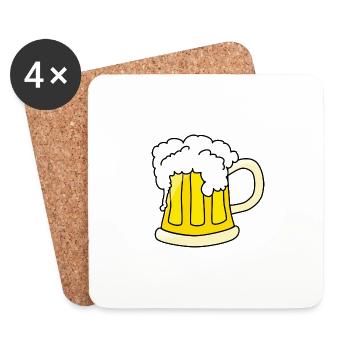 beer - Untersetzer (4er-Set) - Weiß - Vorne