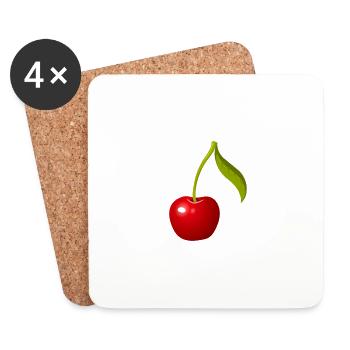 cherry - Coasters (set of 4) - white - Front