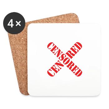 censored censorship prohibited - Coasters (set of 4) - white - Front