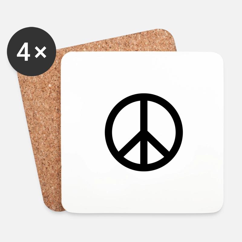 peace - Untersetzer (4er-Set) - Weiß