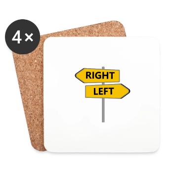 RECHTS LINKS - Untersetzer (4er-Set) - Weiß - Vorne