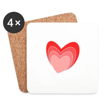 VALENTINE'S DAY. I LOVE YOU. I LOVE YOU. LOVE. LOV - Coasters (set of 4) - white - Front