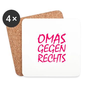 Omas gegen rechts - Untersetzer (4er-Set) - Weiß - Vorne