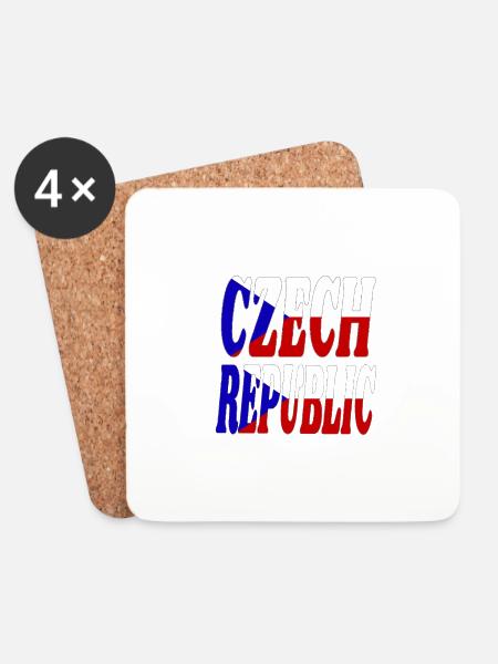 Czech Republic - Untersetzer (4er-Set) - Weiß