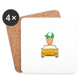Würmeli aus dem Auto - Untersetzer (4er-Set) - Weiß - Vorne