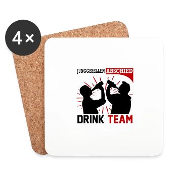 Junggesellenabschied Drink Team Männer Saufen - Untersetzer (4er-Set) - Weiß - Vorne