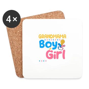 Pink or Blue Grandmama Loves You Best Grandmother - Coasters (set of 4) - white - Front