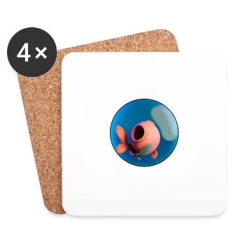 Etrange forme dans un aquarium - Dessous de verre (lot de 4) - blanc - Devant