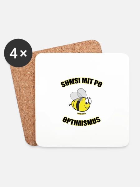 Sumsi mit Po - Untersetzer (4er-Set) - Weiß