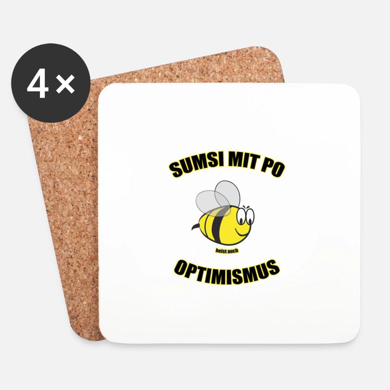 Sumsi mit Po - Untersetzer (4er-Set) - Weiß