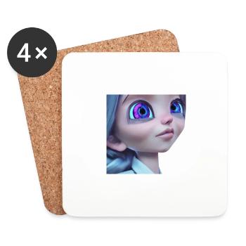 anime - Dessous de verre (lot de 4) - blanc - Devant