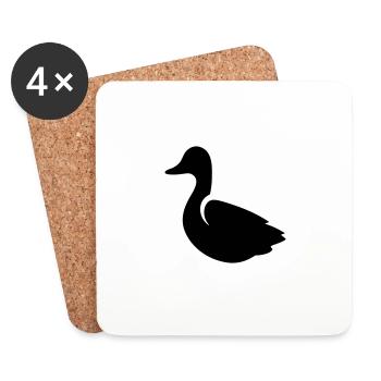 Canard - Dessous de verre (lot de 4) - blanc - Devant