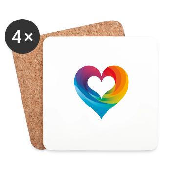 Amour pour la communauté LGBTQIA+ - Dessous de verre (lot de 4) - blanc - Devant