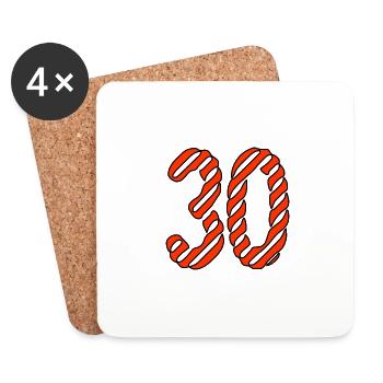30. 30 YEARS. 30th ANNIVERSARY. 30TH ANNIVERSARY. - Coasters (set of 4) - white - Front