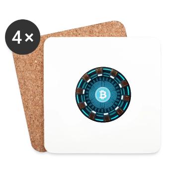 Bitcoin Reactor - Coasters (set of 4) - white - Front