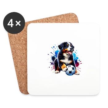 St. Bernard Mountain Dog Football Master Fan - Coasters (set of 4) - white - Front