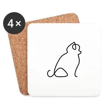 Pomeranian - Coasters (set of 4) - white - Front
