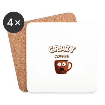 Crazy Coffee - Coasters (set of 4) - white - Front