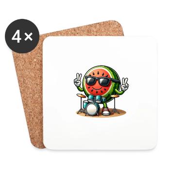 Global - Black without Japan Template - Coasters (set of 4) - white - Front