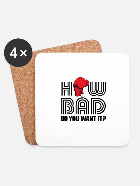 Boxen Motivation: How Bad Do You Want It - Untersetzer (4er-Set) - Weiß