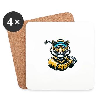 Tiger Golf Meisterschaft Design - Untersetzer (4er-Set) - Weiß - Vorne