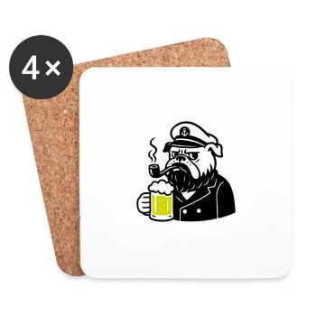 Capitaine Beer Dog - Dessous de verre (lot de 4) - blanc - Devant
