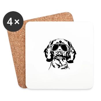 Bavarian Mountain Scent Hound Cool Portrait Dogs - Coasters (set of 4) - white - Front