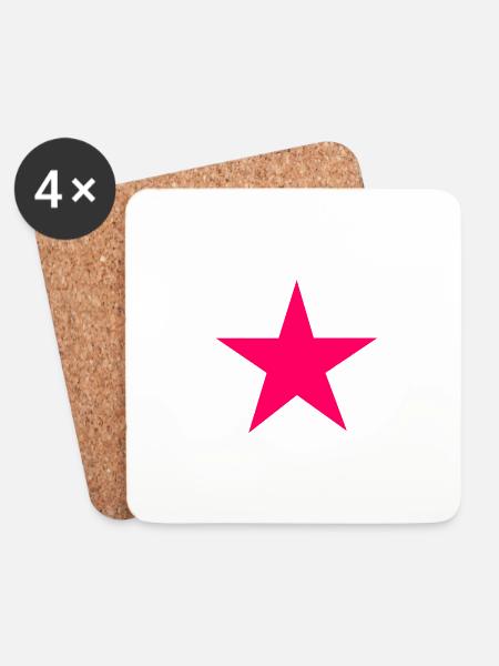 pink star - Untersetzer (4er-Set) - Weiß