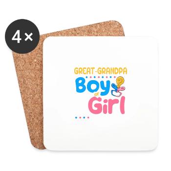 Pink or Blue Great-Grandpa Loves You Best - Coasters (set of 4) - white - Front