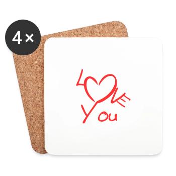 LOve - Dessous de verre (lot de 4) - blanc - Devant
