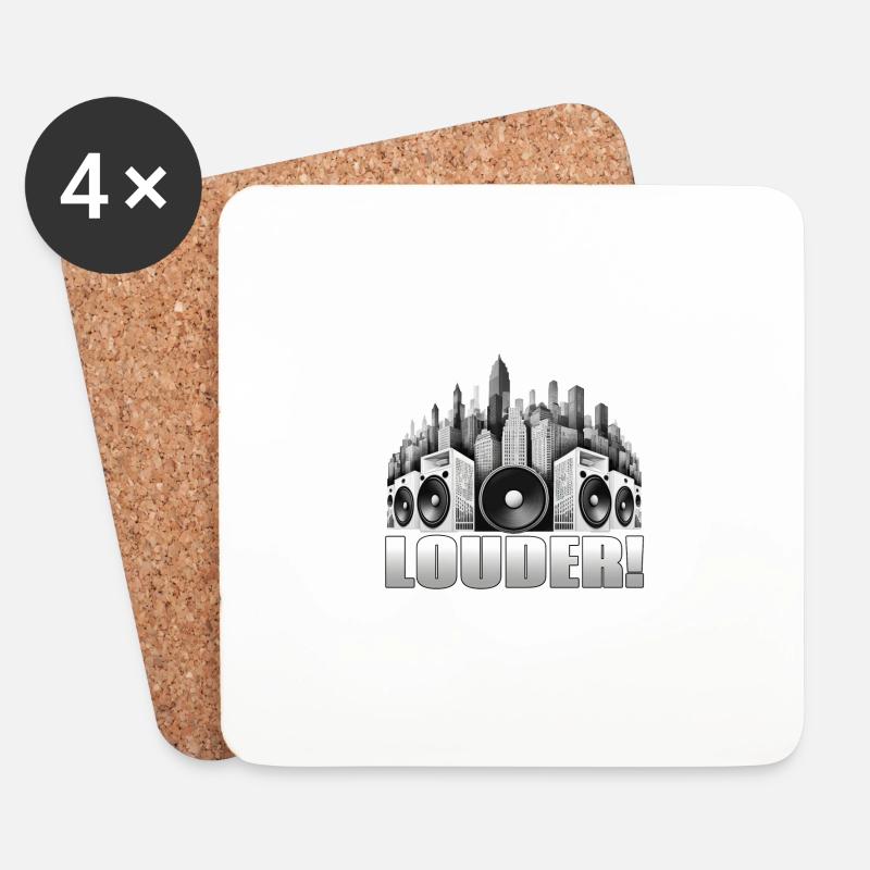LOUDER! - Coasters (set of 4) - white