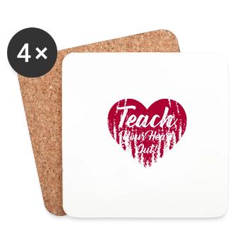 Lehrer Schule Bildung Lehr Spaß Liebe Humor - Untersetzer (4er-Set) - Weiß - Vorne