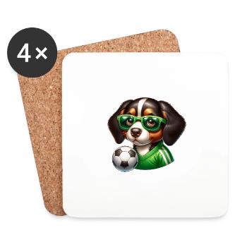 St. Bernard Soccer Player Champion Fan - Coasters (set of 4) - white - Front