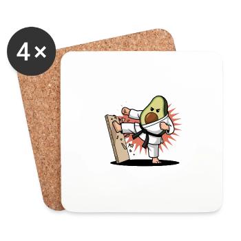 Avocado Karate Master Black Belt - Coasters (set of 4) - white - Front
