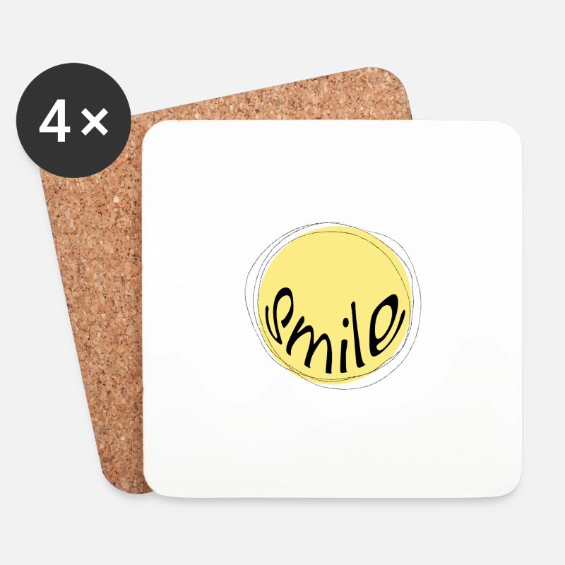 Smile - Untersetzer (4er-Set) - Weiß