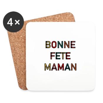 BONNE FÊTE. FÊTE DES MÈRES. FÊTE DES PÈRES. FÊTE - Dessous de verre (lot de 4) - blanc - Devant