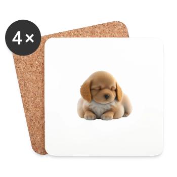 MIGNON CHIOT - TOUT DOUX - PAS DE BRUIT, IL DORT - Dessous de verre (lot de 4) - blanc - Devant